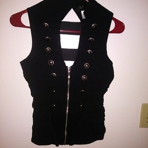 Black biker styled shirt